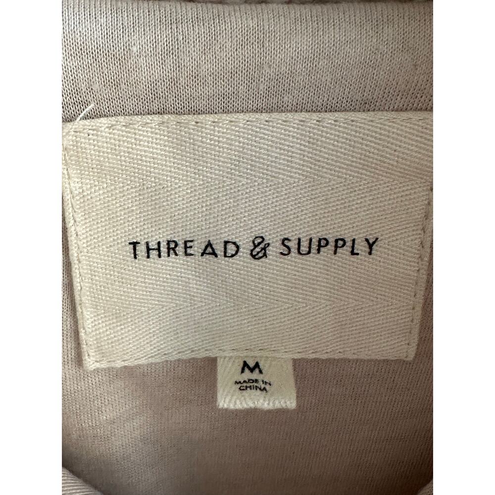 Thread & Supply Cream Sherpa Teddy Fleece Jacket Shacket Size Medium - Picture 7 of 8
